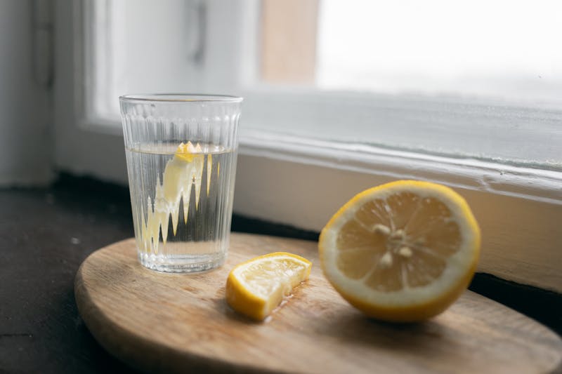 craft lemonade glass with fresh fruit