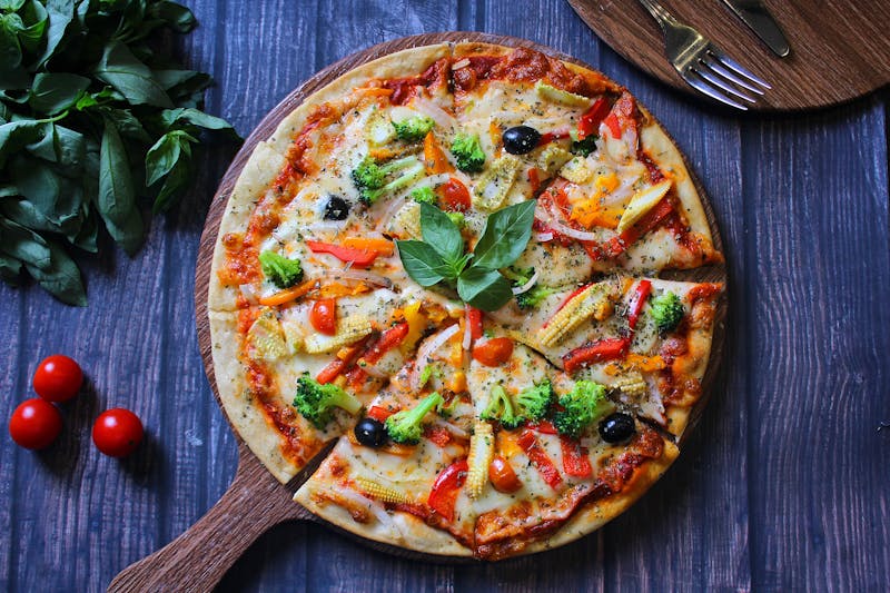 pizza catering setup at party venue